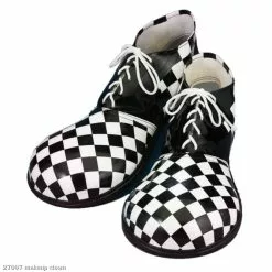 Checkerboard Large Clown (Black/White) Adult Shoes