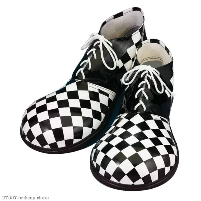 Checkerboard Large Clown (Black/White) Adult Shoes 1 Checkerboard Large Clown (Black/White) Adult Shoes