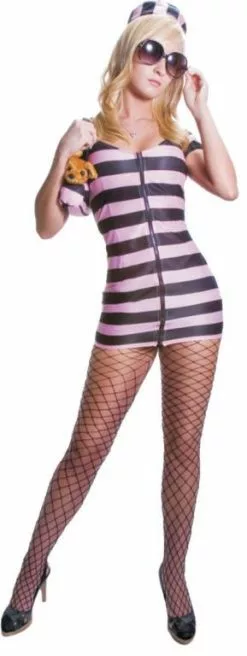 Princess In Prison Adult Costume Pink And Black