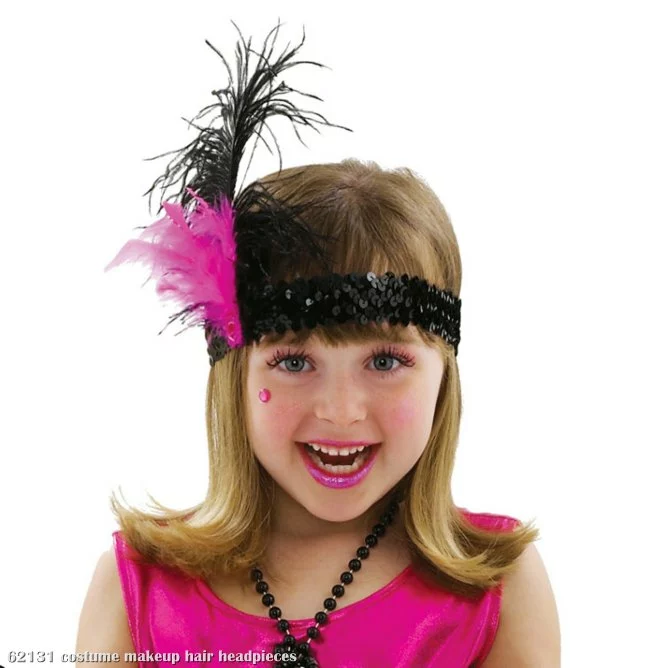 Pink Flapper Child Headband 1 Pink Flapper Child Headband
