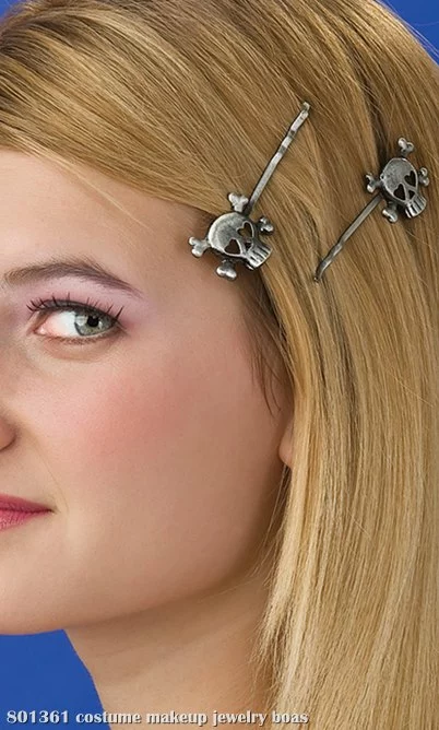 Jeweled Skull Hair Barrettes 1 Jeweled Skull Hair Barrettes