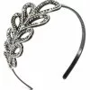 Vintage Hollywood Headband With Leaf Rhinestone Design
