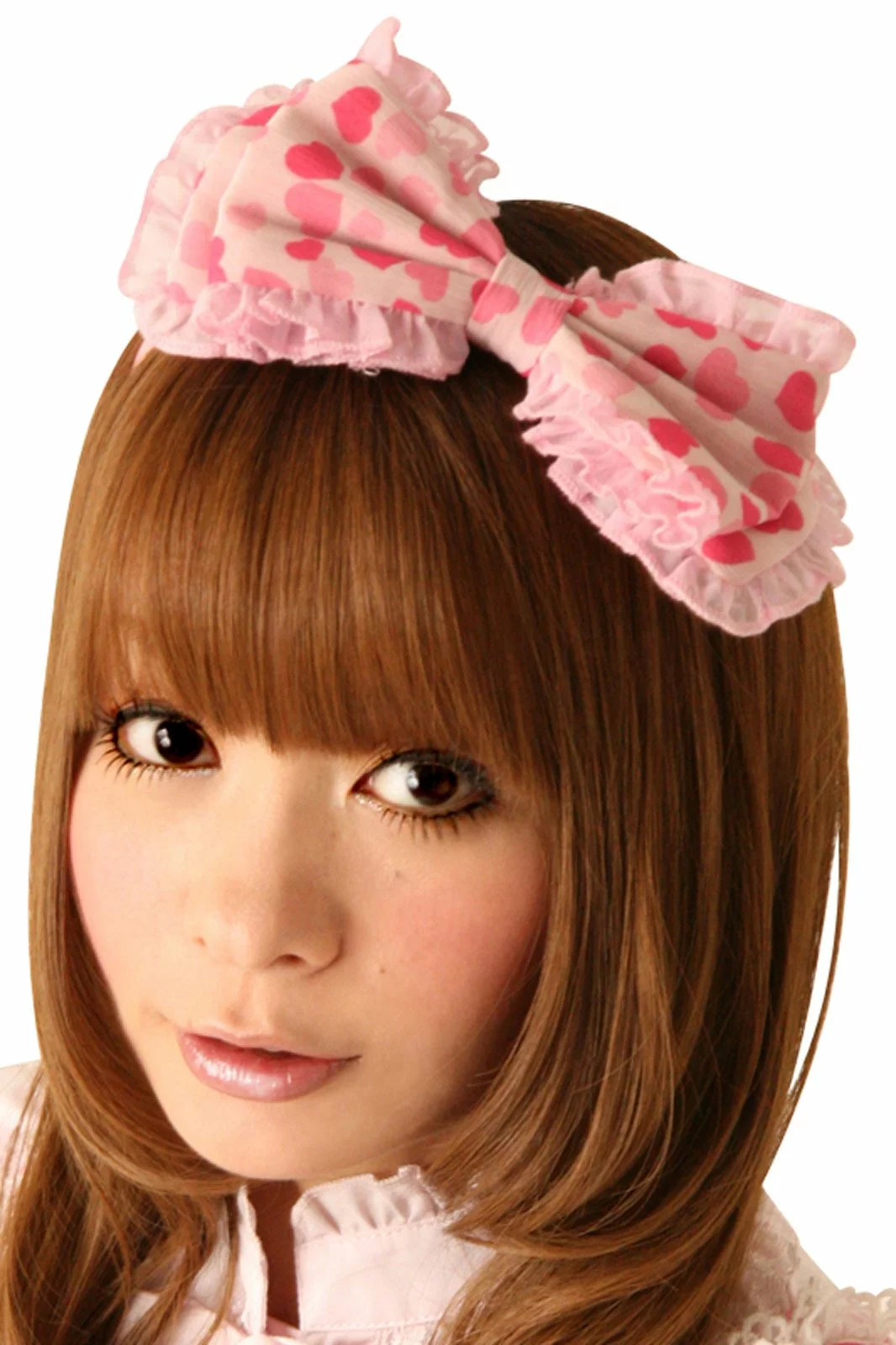 Cream Doll Heart Taffy Hair Bow Headpiece 1 Cream Doll Heart Taffy Hair Bow Headpiece