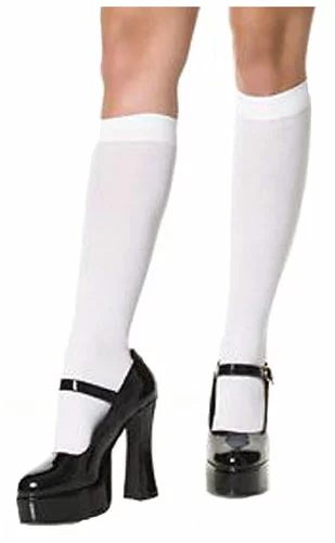 White Knee High Stockings 1 White Knee High Stockings