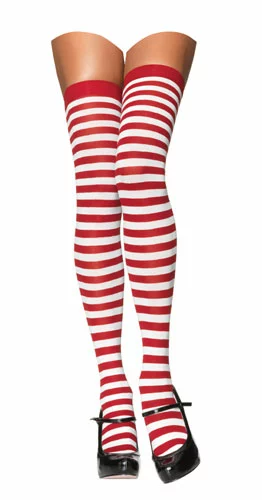 White And Red Striped Stockings 1 White And Red Striped Stockings