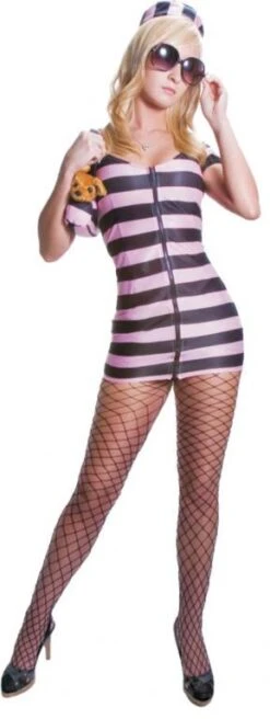 Princess In Prison Adult Costume Pink And Black