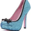 Blue Glitter High Heels